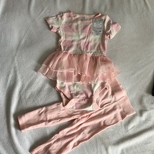 NWT Okie Dokie 2 piece set. Crystal rose, size 12M